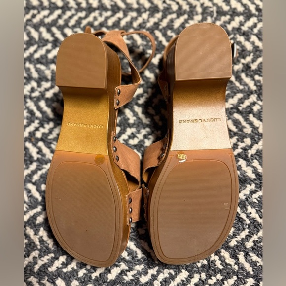 LUCKY BRAND Famla Platform Leather Sandal in Tan Size 8.5 - Picture 7 of 9